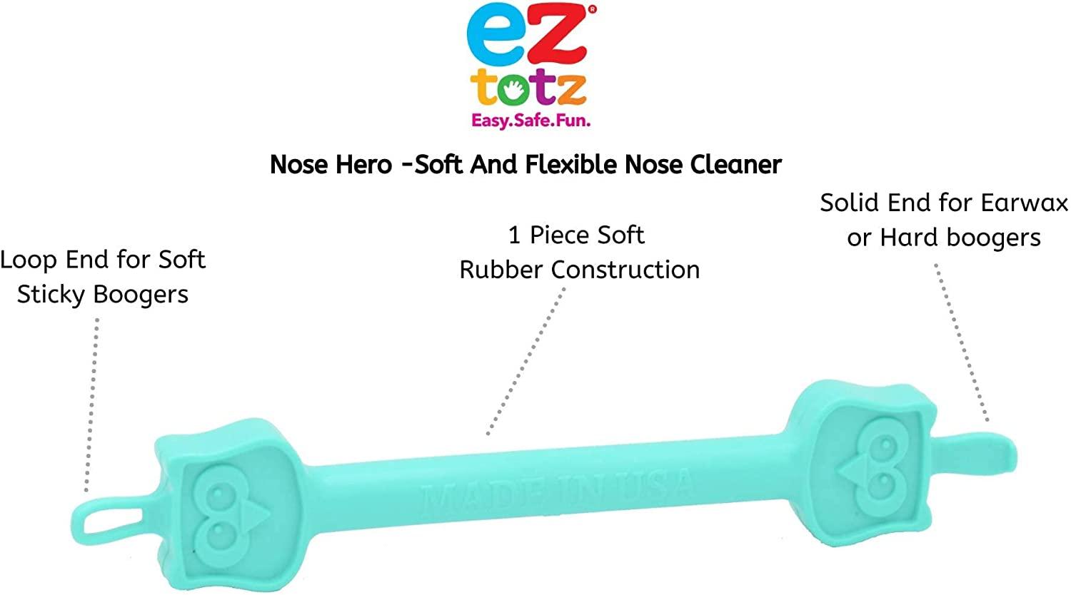 Eztotz Nose Hero - Baby Nose and Ear Cleaner Tool - Made in USA 100% Soft  Flexible Rubber Infant Booger Picker - Essential Baby Care Products - Nasal  Boogie Sucker Tool - Safe, BPA Free Teal