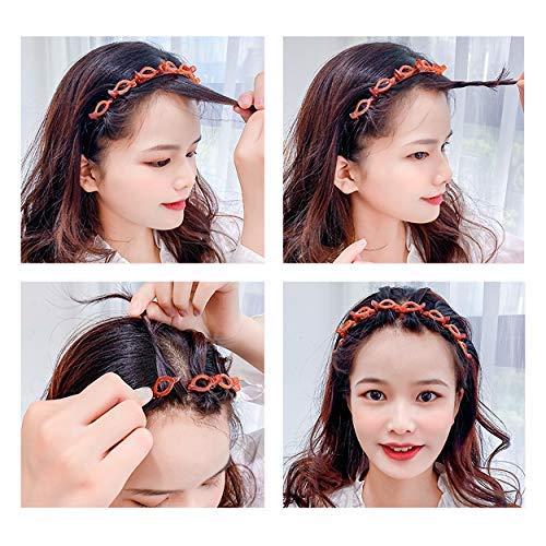 thumbnail image 2 of SSyang 2 Pieces Hair Band With Twist Clip Hairstyle Aid Hair Band With Clips, Hair Twister Headband, Twist Clip Headband Girls Hair Accessories Double Clip Headband (Blue Purple 2 of 14