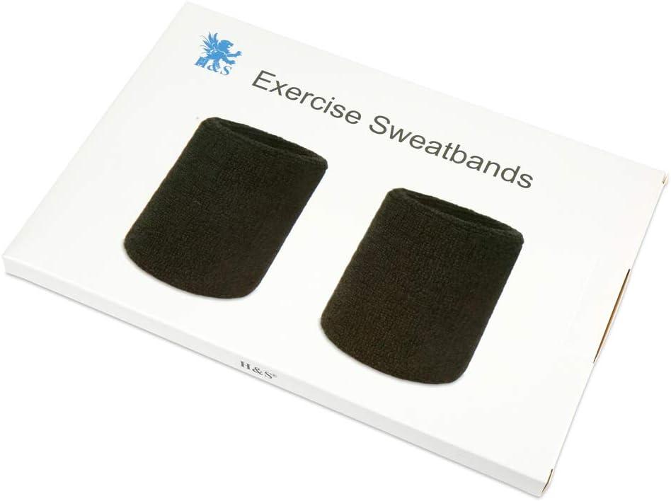 H&S Absorbent Wrist Sweatbands for Athletic Men and Women Pcs