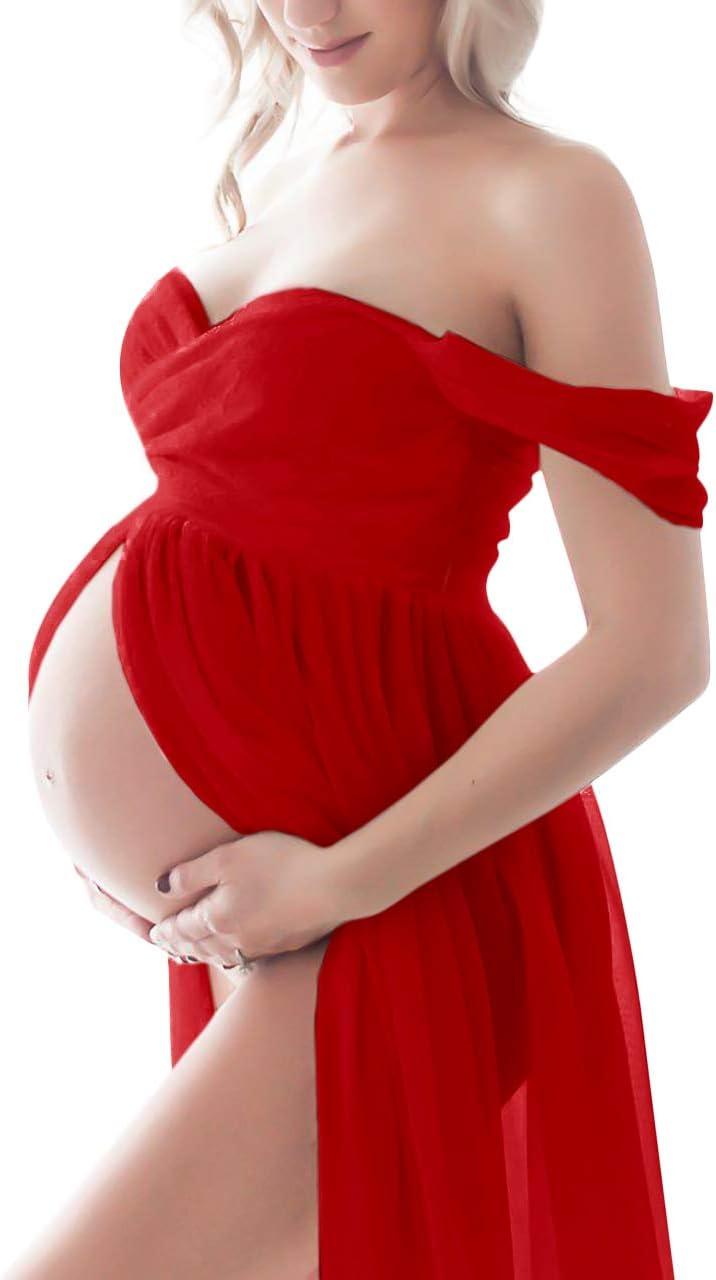 off the shoulder red flowy dress HAPPY CLOTHING OFF-SHOULDER VELVET PETAL NECKLINE A LINE MAXI DRESS IN RED