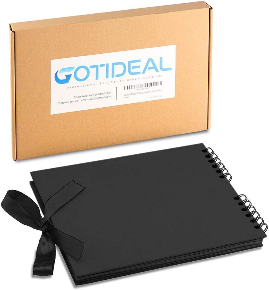 GOTIDEAL 80 Pages Scrapbook Album with 10 Metallic Markers Craft