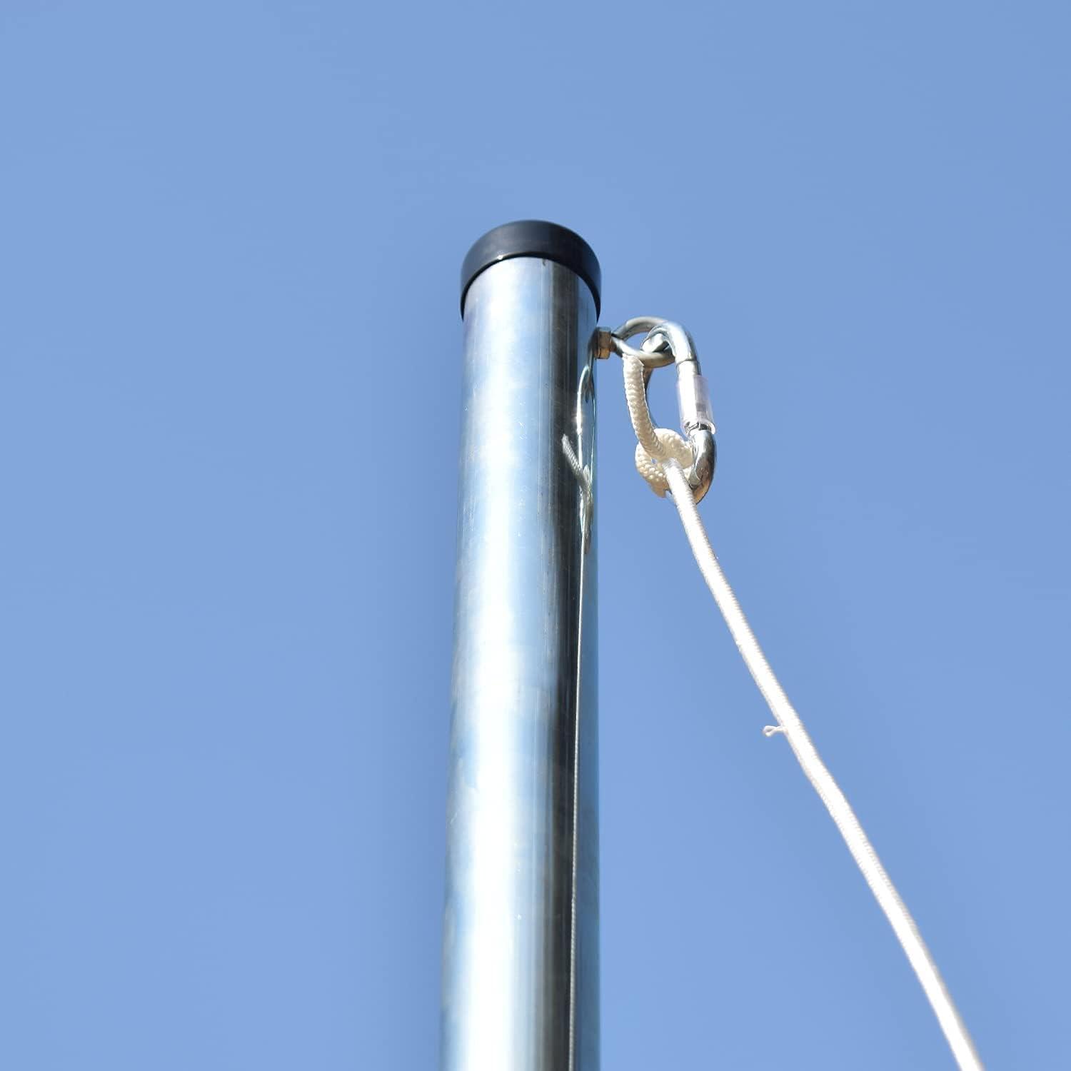 GAMESUN Galvanized Tetherball Set with Yellow Ball, Galvanized Poles