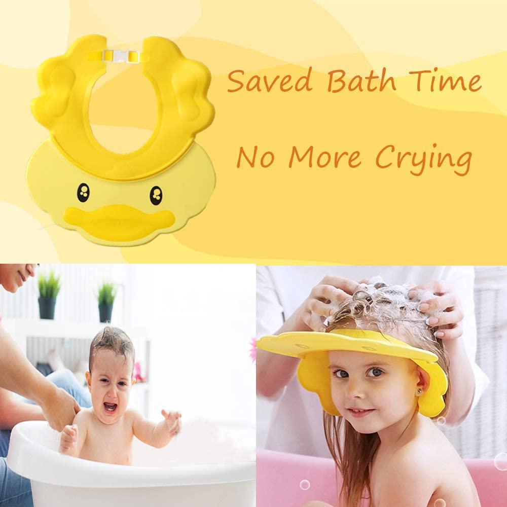 Baby Shower Cap Adjustable Silicone Shampoo Bath Cap Visor Cap Protect