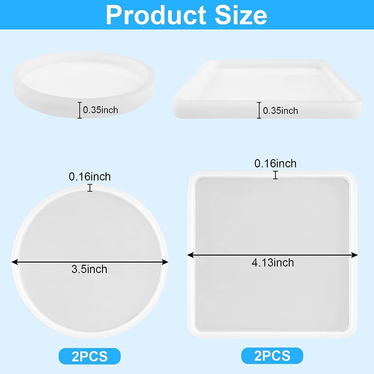 Resin Coaster Silicone Molds, 4 Pcs Coaster Molds for Resin Casting