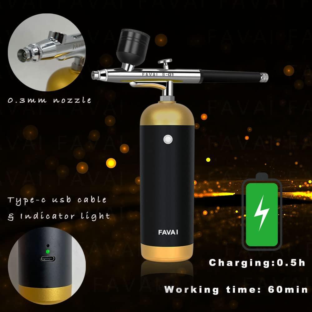 Stylish Rechargeable Wireless Air Brush Stainless Steel