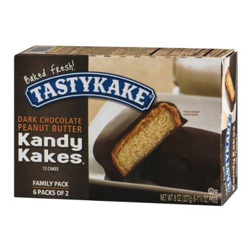 Tastykake Kandy Kakes Dark Chocolate Peanut Butter Snack Cakes, Family