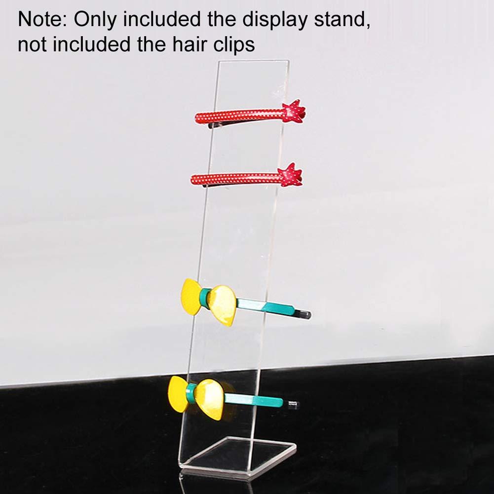 lasenersm 4 Pieces Clear Acrylic Hair Clip Display Stand LShaped