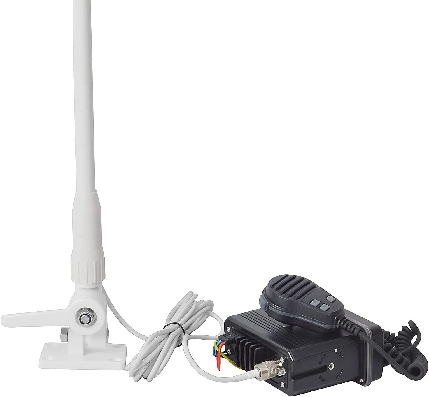 UAYESOK VHF Marine Base Antenna 48 Inch Fiberglass Waterproof Boat Antenna W/7m RG58U Cable