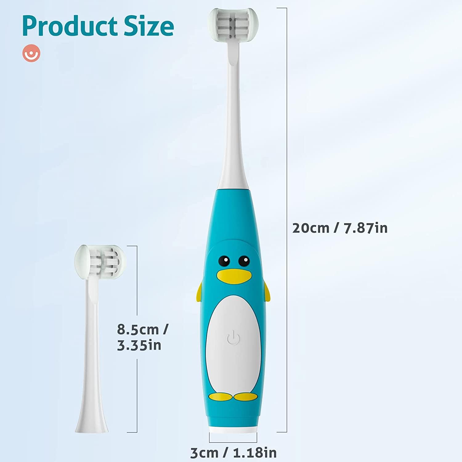 Kids Electric Toothbrush 3 Sided Toothbrush,Sonic Toddler Toothbrush