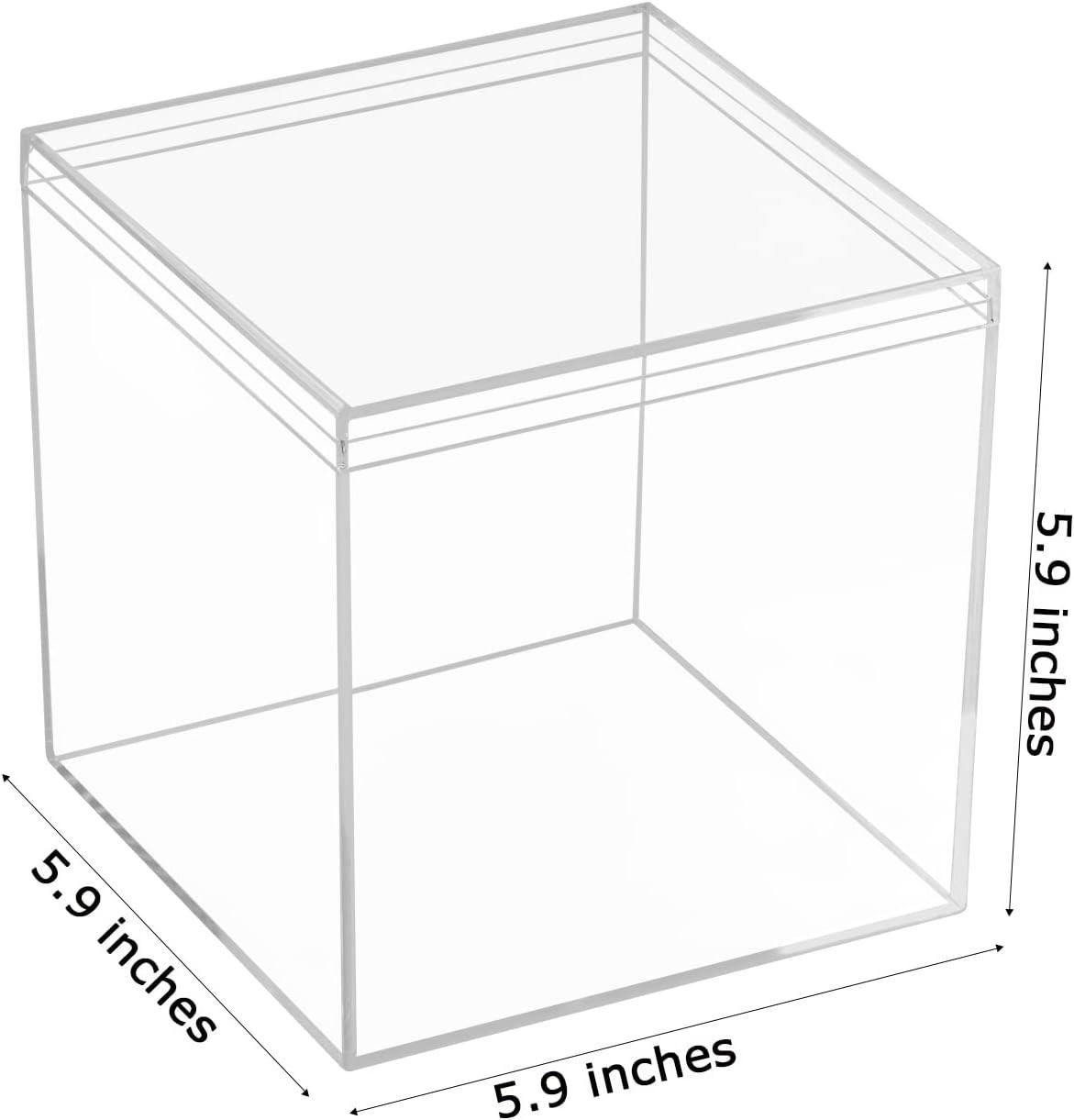 Clear Acrylic Square Cube Boxes Worasign Plastic Square Cube Containers