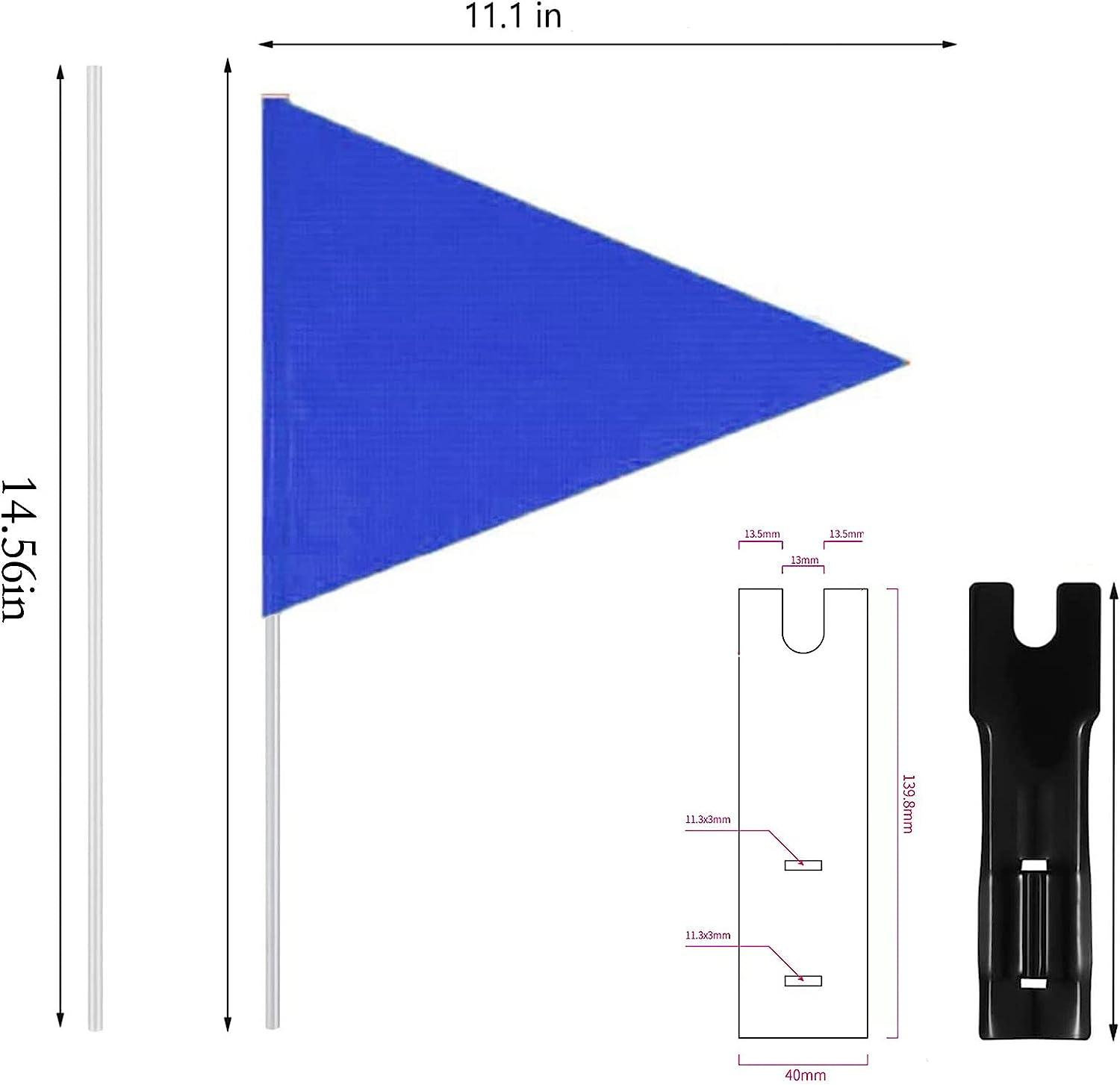 Bike Safety Flag Blue Fiberglass Pole for Bicycles & ATVs