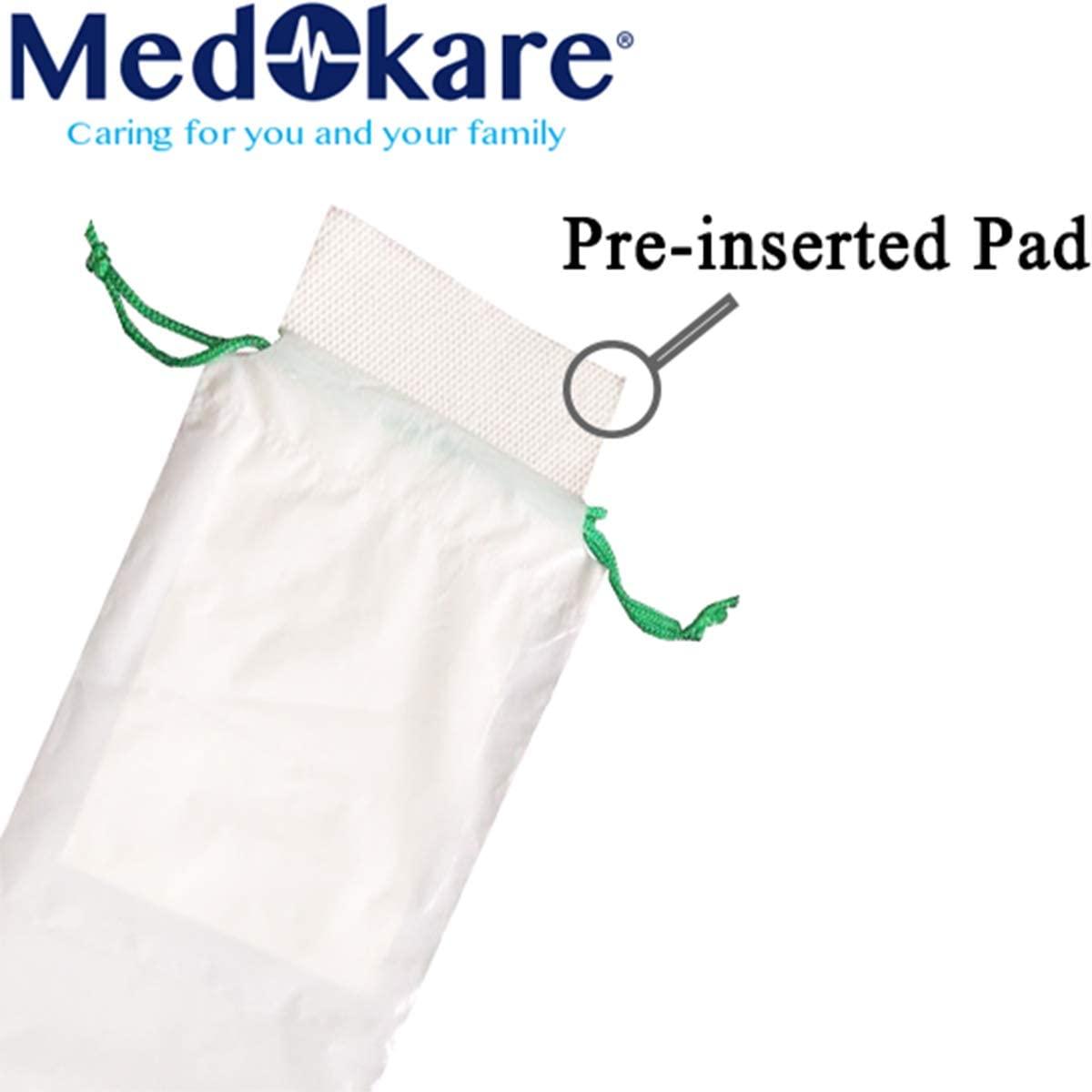 Medokare Medical Grade Urinal Bag 20 Pee Bags, Superior Absorbent Pad