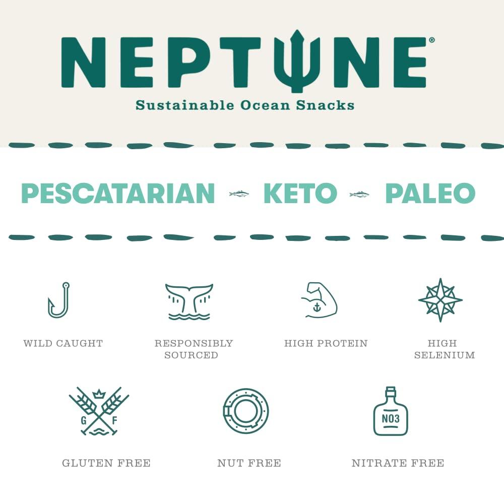 Neptune Wild Alaska Pollock Fish Jerky Cracked Pepper 2.2oz Organic