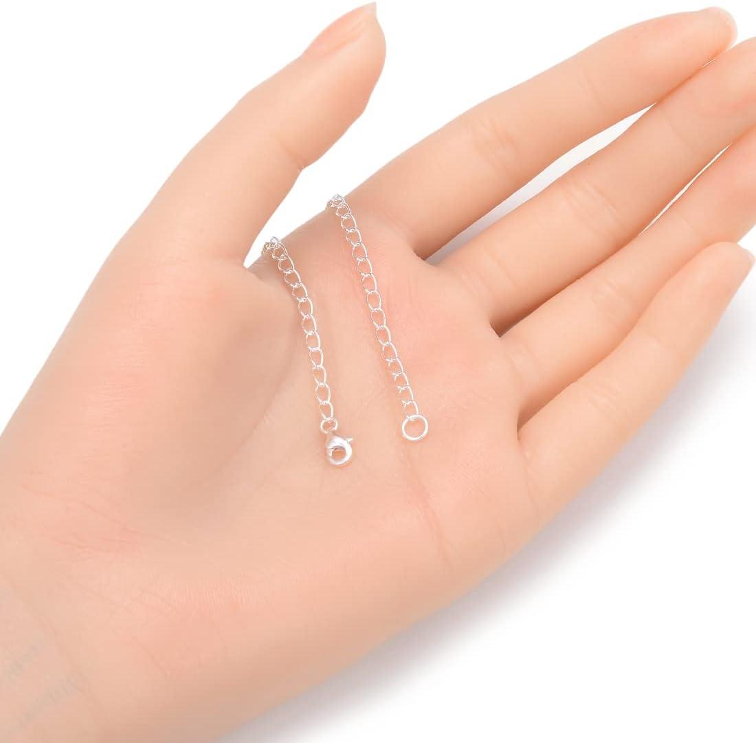 1pc Adabele Authentic 925 Sterling Silver 2 inch Chain Extender Removable  Adjustable Extension for Necklace Anklet Bracelet SS303-2 2 inch - 1pc  Silver