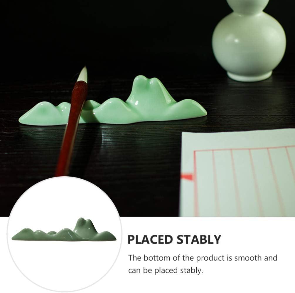 TOYANDONA Calligraphy Brush Holder Rack Ceramic Brush Rest with Wave