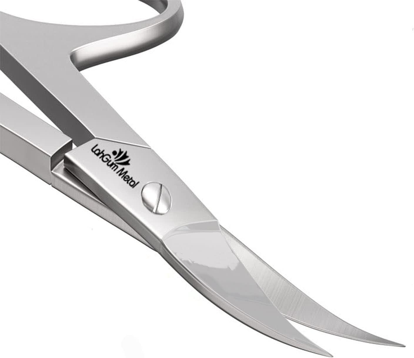 KZA Nail Scissors, Sharp Curved Scissors, Multi-Purpose Stainless Steel  Beauty Scissors Manicure Cutter for Nail, Toenail, Eyebrow, Eyelash  (polishid)