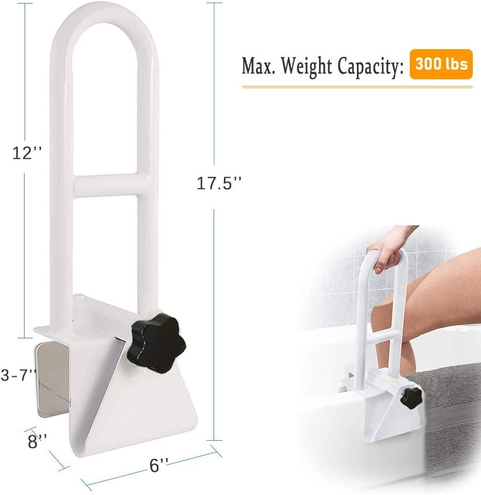 KXT Premium Bathroom Tub Safety Rail for Seniors, Clamp Railing Bath