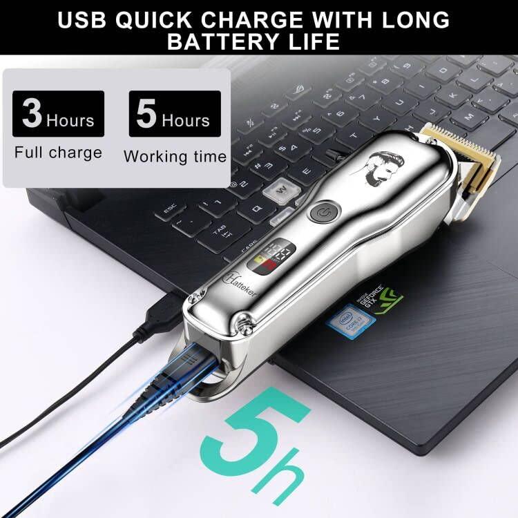 Hatteker Mens Hair Clipper Beard Trimmer Hair Trimmer for Men Cordless