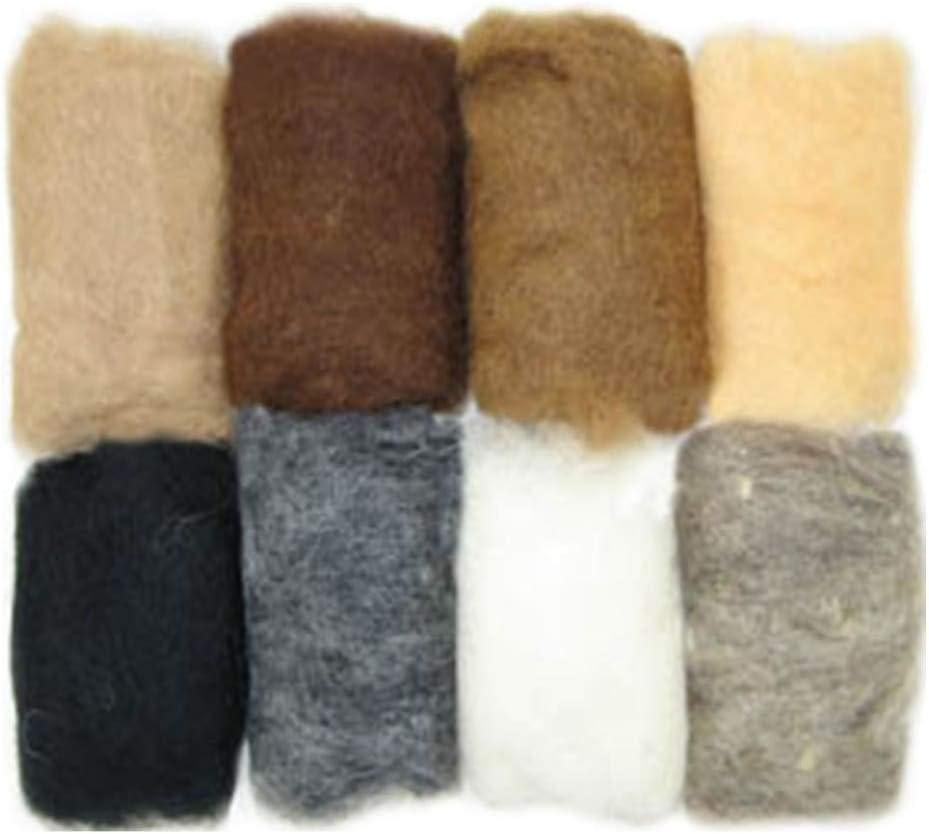 Dimensions Natural Earth Tone Wool Roving for Needle Felting 80g 8 Pack