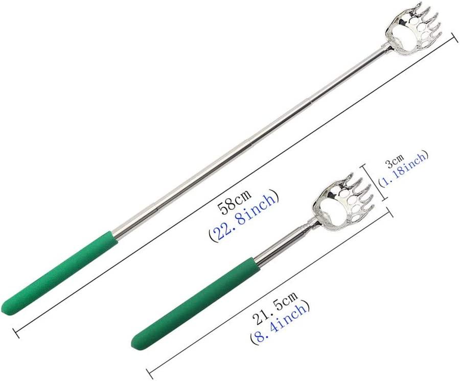 Telescoping Back Scratcher Portable Extendable Metal Bear Claw Back