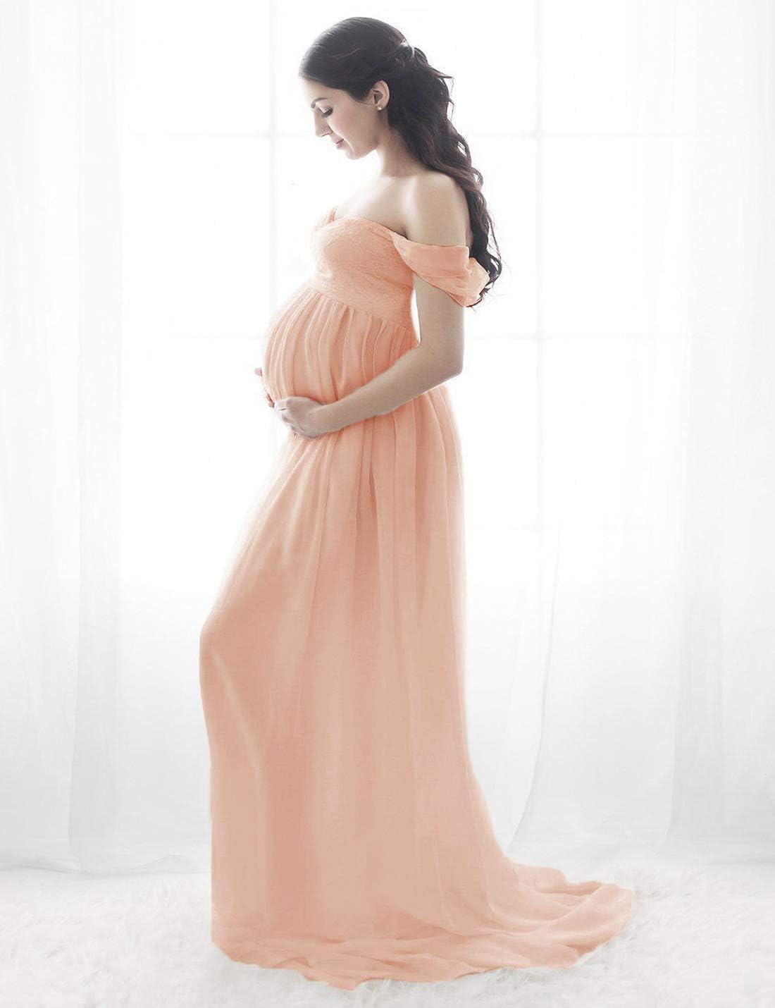FEOYA Maxi Maternity Dress - Orange Chiffon Lace Strapless Gown for Pregnancy Photography | Buy Now with Express International Delivery | GoSupps.com FEOYA Maxi Maternity Dress - Orange Chiffon Lace Strapless Gown for Pregnancy Photography | Buy Now with Express International Delivery | GoSupps.com