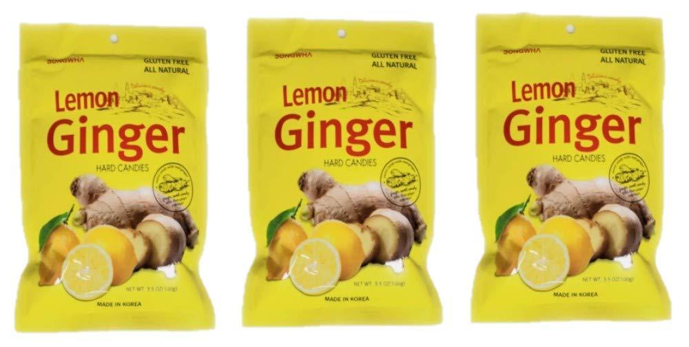 Songwha Lemon Ginger Hard Candies, 3.5 Ounce (Pack of 3)