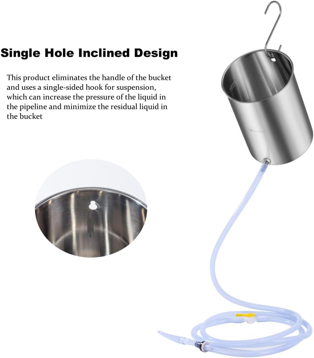 PE Premium Enema Stainless Steel Coffee Enema Bucket Kit With 5 Pack Red Latex
