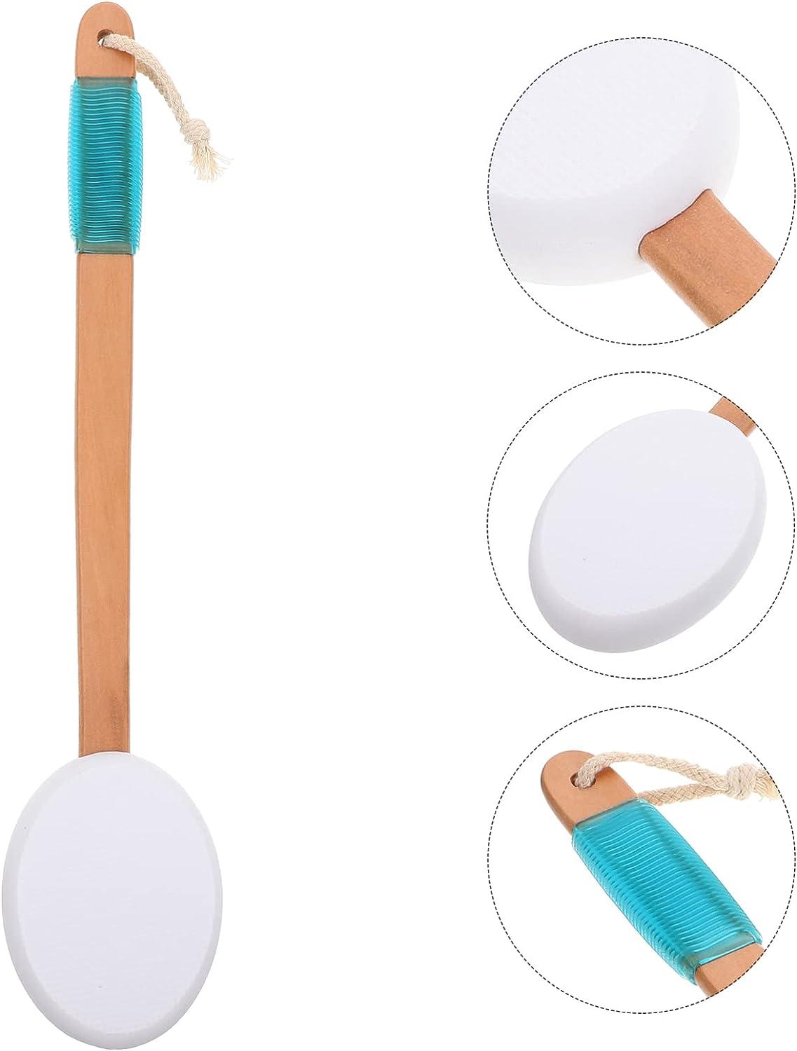 SOLUSTRE Dry Brush Body Lotion Back Applicator Reach Handle Brush with