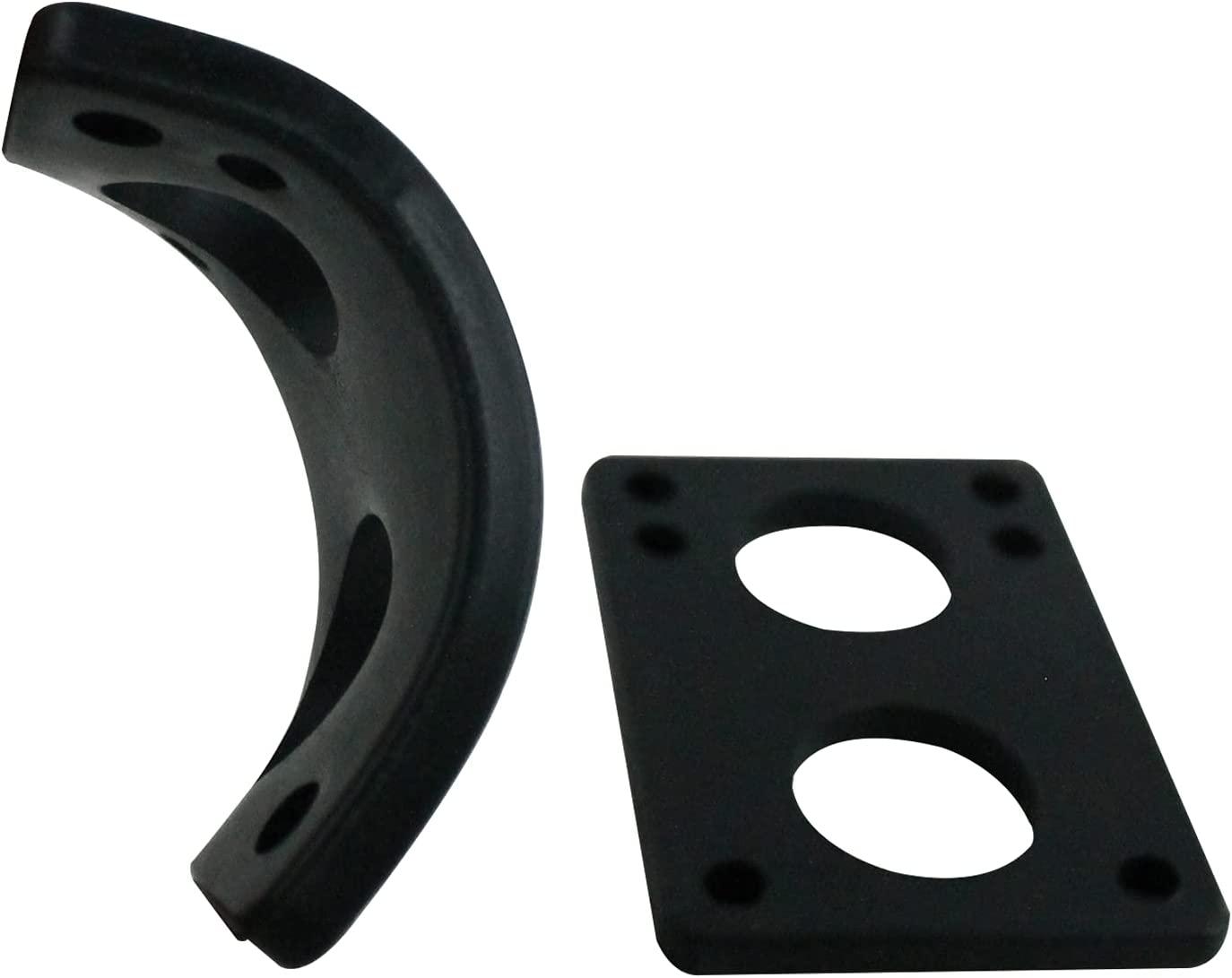 Longboard Riser Pads and Hardware 1/4" (6mm) Black Risers and 1 1/2" Bolts