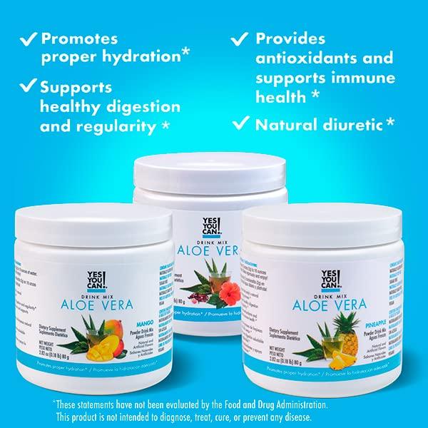 Yes You Can! Aloe Vera Drink Mix Sugar Free Drink Mix Powder (Mango 1