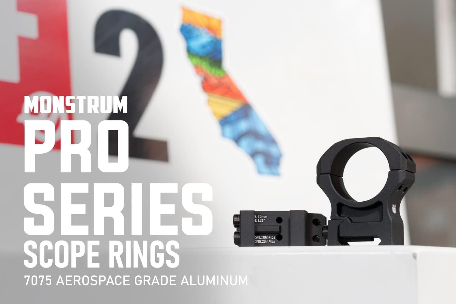 Monstrum Pro Series 7075 Aluminum 1 Inch Scope Rings Medium Profile