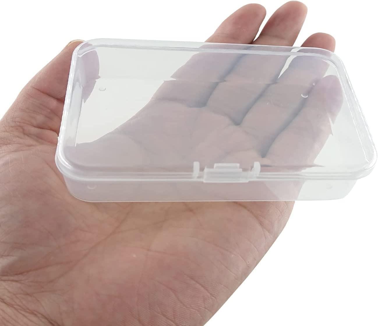 MFDSJ 6 Pcs Mini Plastic Storage Containers Box with Lid 4.5x3.4 Inches  Clear Rectangle Box for Collecting Small Items Beads Game Pieces Business  Cards Crafts Accessories
