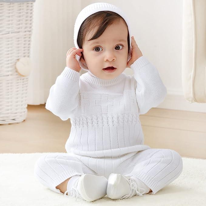 White Baptism Outfit for Boys Baby Boy Romper Christening