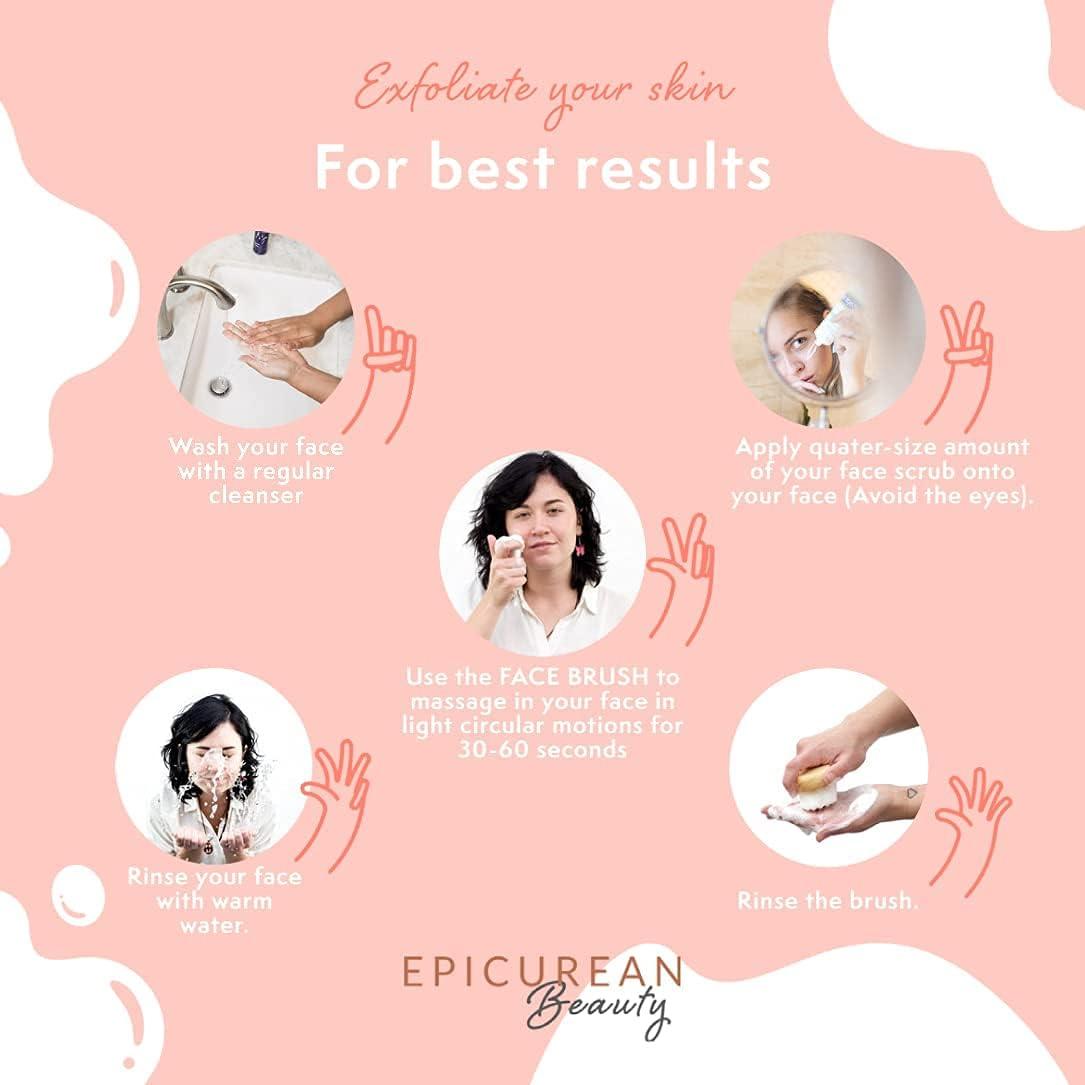 Epicurean Beauty Mini Soft Scrubber Face Brush Pink Gentle Manual