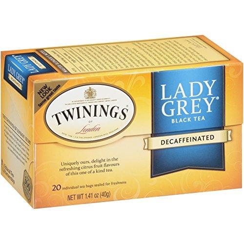 Twinings Lady Grey Black Tea Decaffeinated 20 Tea Bags 1.41 oz (40 g)