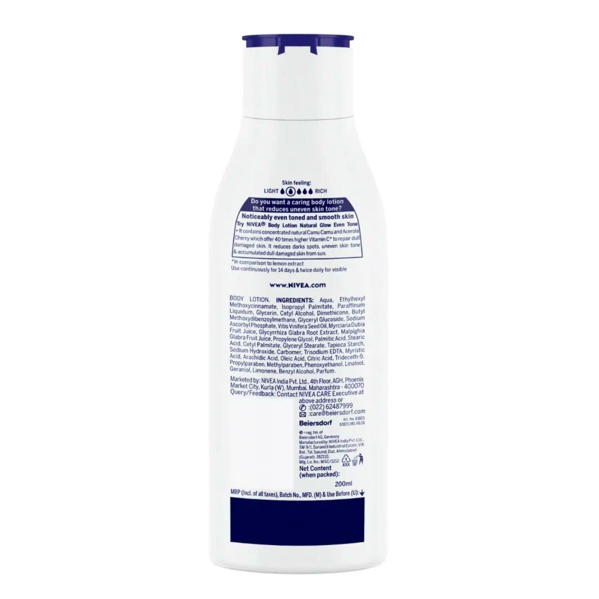 Nivea Body Lotion Whitening Even Tone UV Protect All Skin Types (200ml)