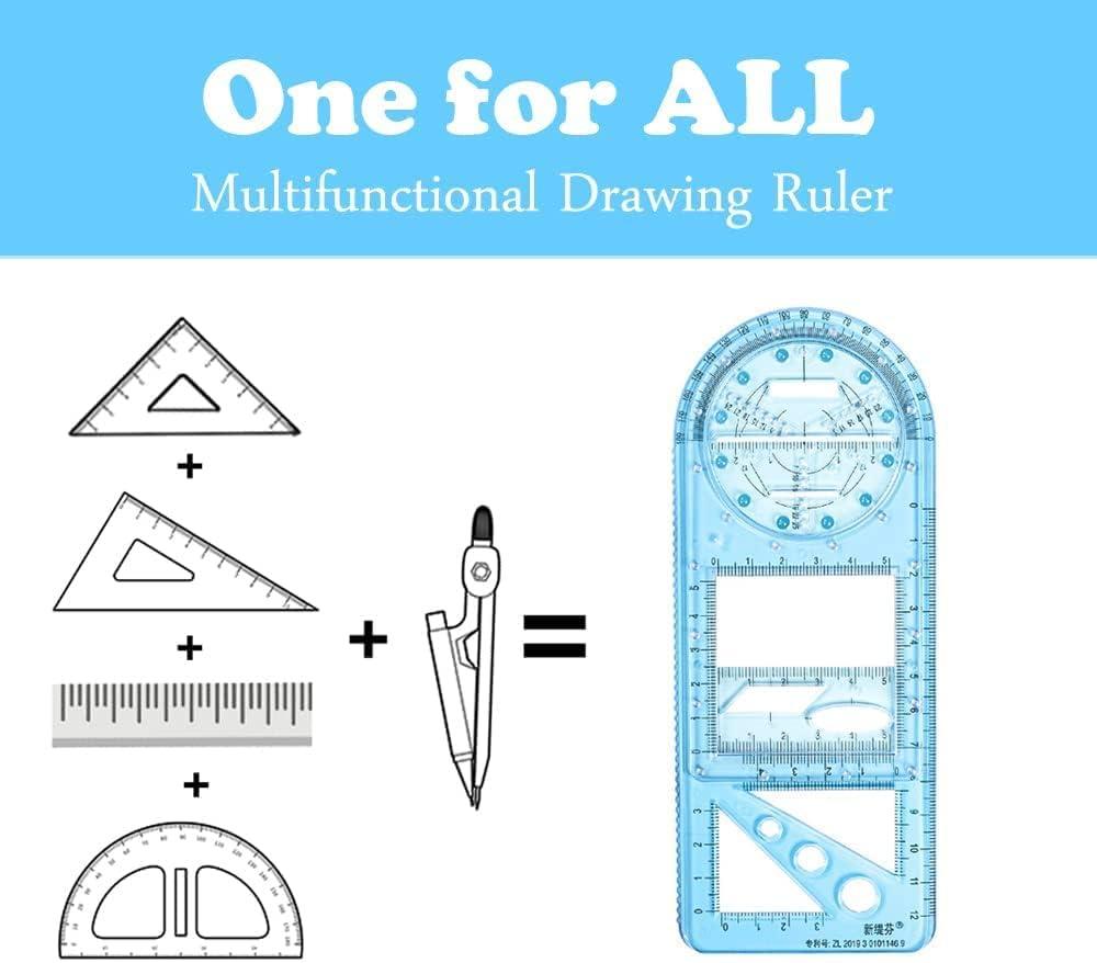 Newly Multifunctional Geometric Ruler, Geometric Drawing Template