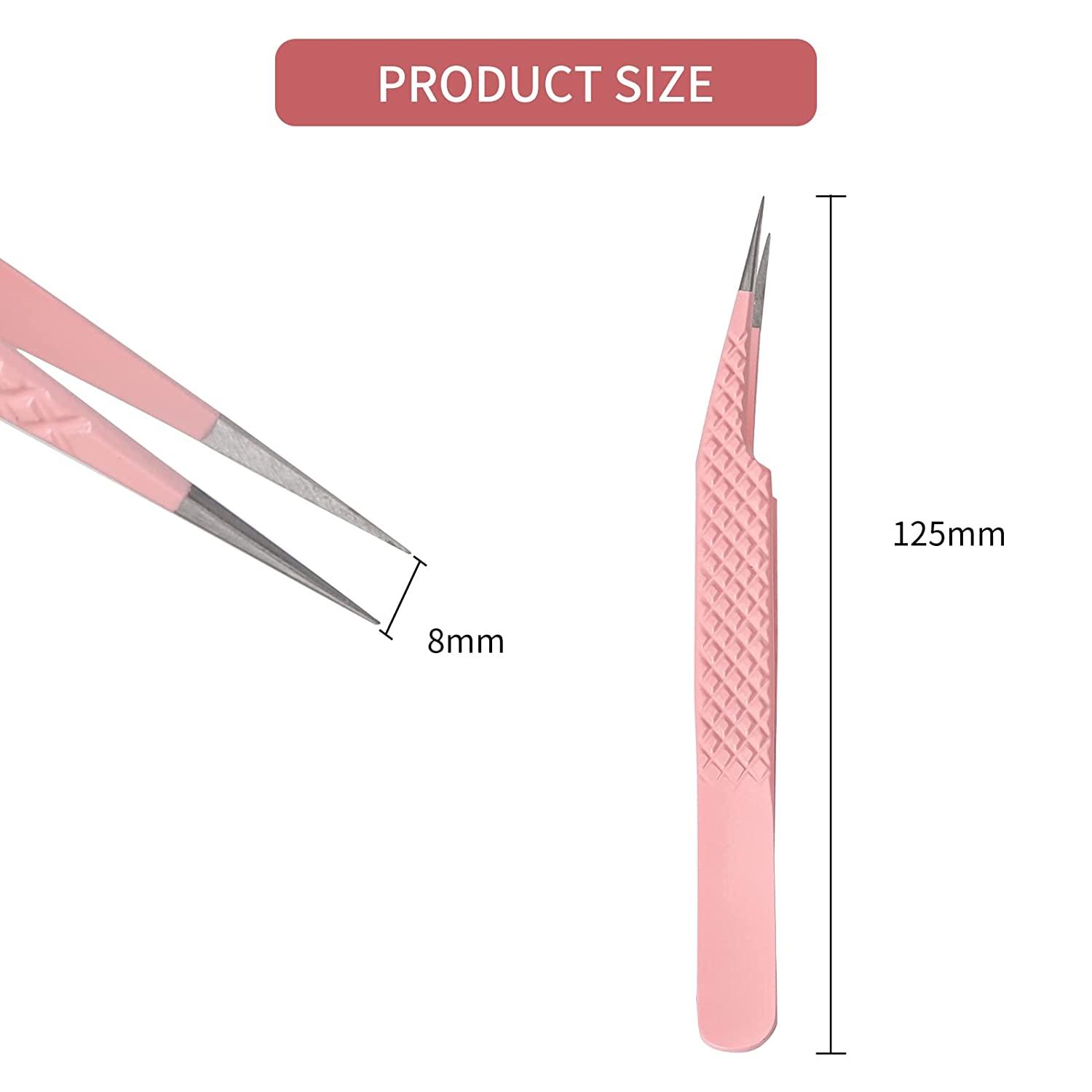 Professional Eyelash Tweezers Set By WENDY LASHES | 9 Stainless Steel Lash Applicators For Extensions & False Lashes