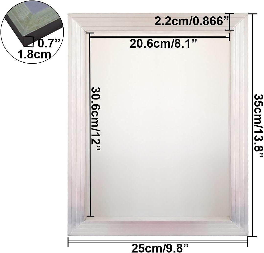 YLZ 2 Pack Aluminum Screen Printing Screens 10 x 14 Inch (Inner Size: 8 x  12 Inch) Frame-110 White Mesh 110 White Mesh-2Pcs