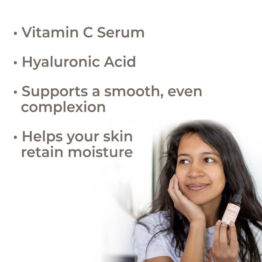 Plant Therapy Facial Serum with Vitamin C & Hyaluronic Acid 1 oz with