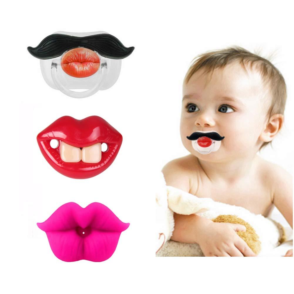 Cute Gentleman Mustache Design Funny Pacifier Set for Newborns and