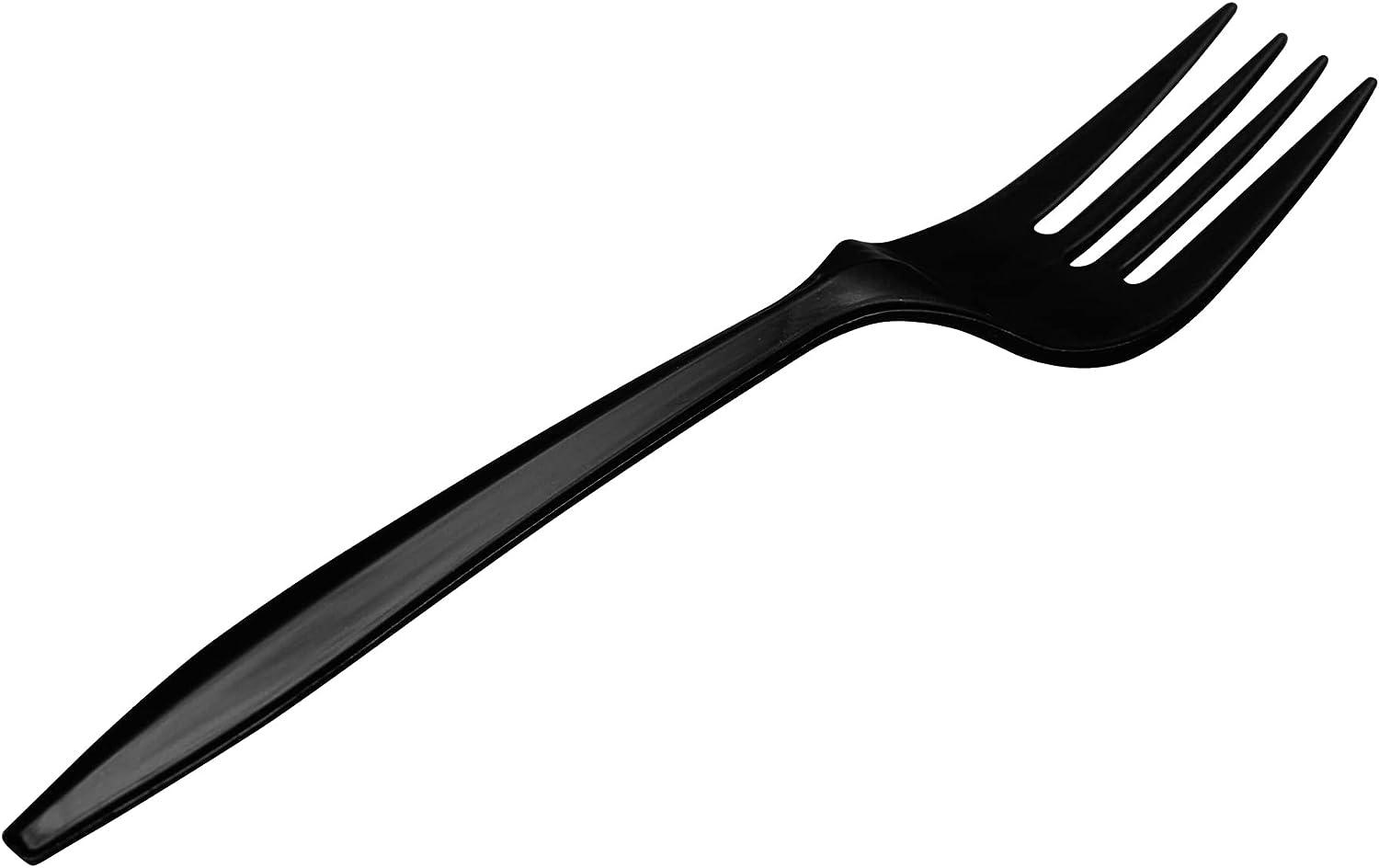 1,000 Plastic Disposable Forks Bulk Black Medium Weight Disposable Silverware Plastic Cutlery