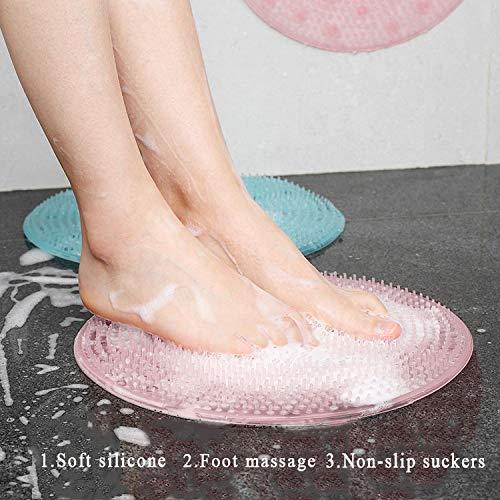 Shower Foot Scrubber Silicone Bath Massage Back Cushion Mat Shower Foot  Cleaner Scrubber Foot Brush Pad Non Slip Suction Cup Exfoliating Dead Skin Foot  Mat for Shower SPA Massage - 10 Inch (Pink)