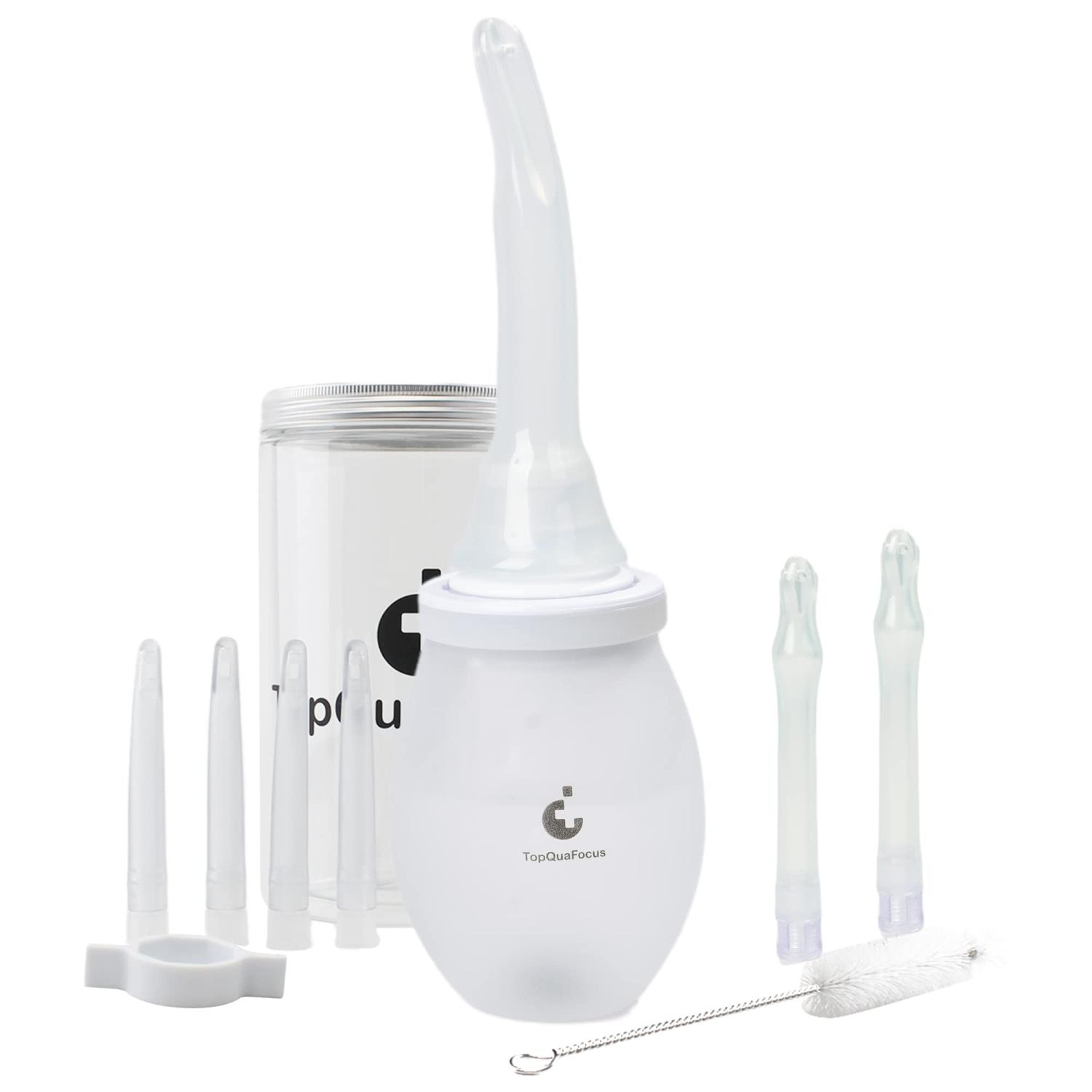 TopQuaFocus Extra Large Enema Bulb Kit AntiBack Valve Breath Air Valve Enemas Anal Douche for