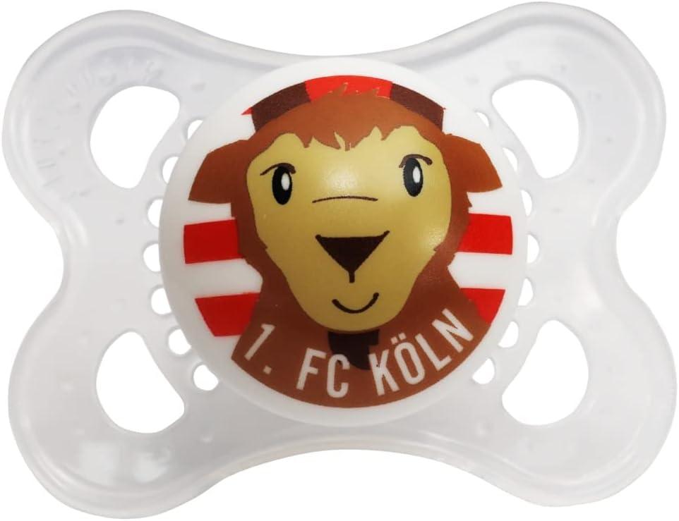 1. FC Köln Set 2 Ciucci In Silicone – 0-6 O 6-16 Mesi, Con Scatola Sterilizzante, Morbidi, Ortodontici, Logo Hennes - 2
