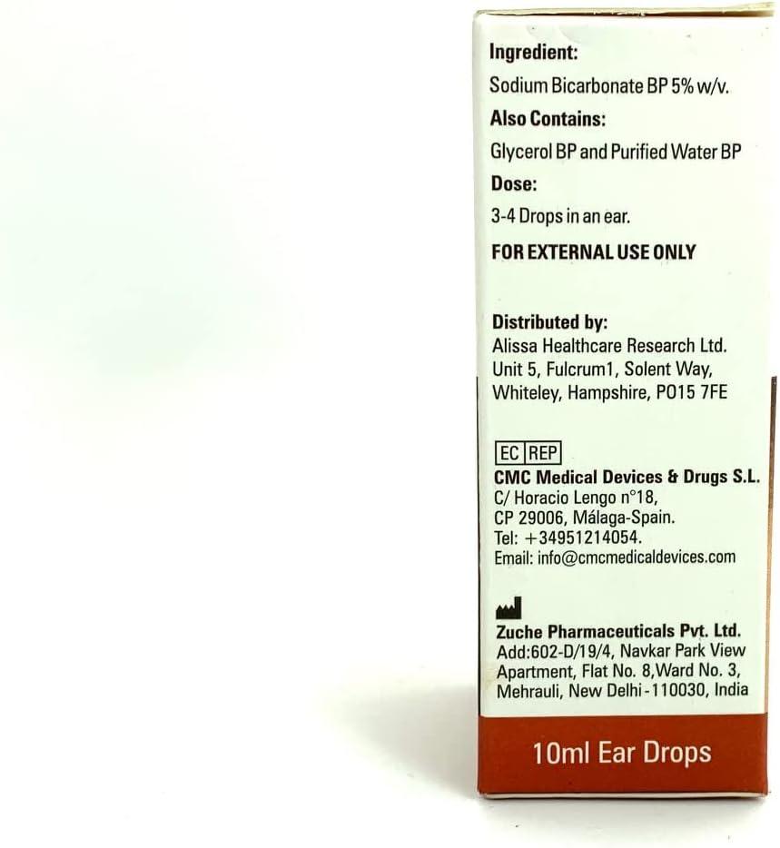 Alissa Healthcare Sodium Bicarbonate Ear Drops Softens Removes Ear