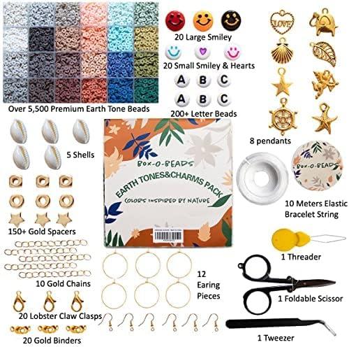 Clay Beads and Charms Bracelet Making Kit by Box-O-Beads 6000 pcs