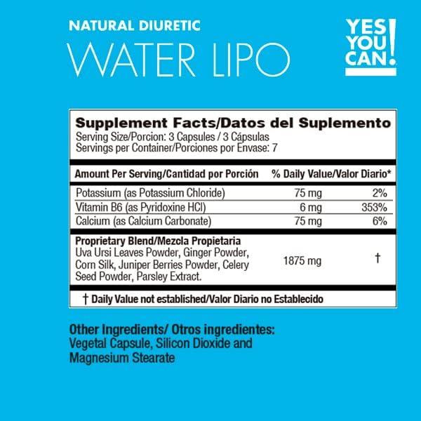 Yes You Can Water Lipo Reviews Yes You Can Natural Water Lipo Diuretic Cleanse - 21 Capsules | Gluten