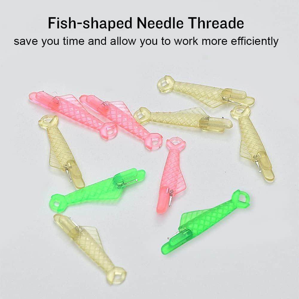 Large Sewing Needle Inserters, Fish Type Needle Threaders for Hand Sewing,  Quick Sewing Threader Needle DIY Tool for Small Eyes, Embroidery Floss