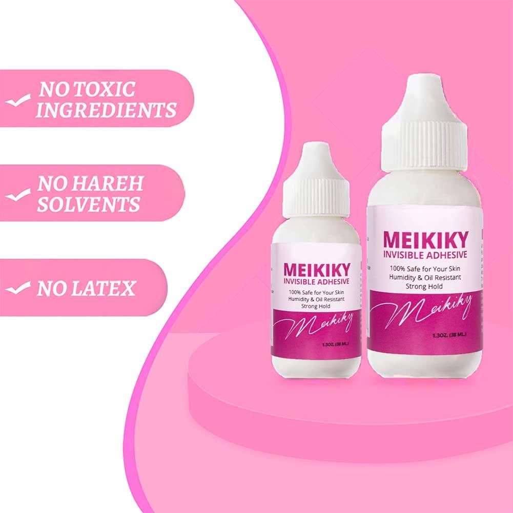 Wig Glue for Front Lace Wig Lace Glue Waterproof Super Hold Meikiky Invisible  Adhesive for Wigs and Hair Systems Easy to Apply Fast Drying Strong Hold  Perspiration Resistant (1.3oz)